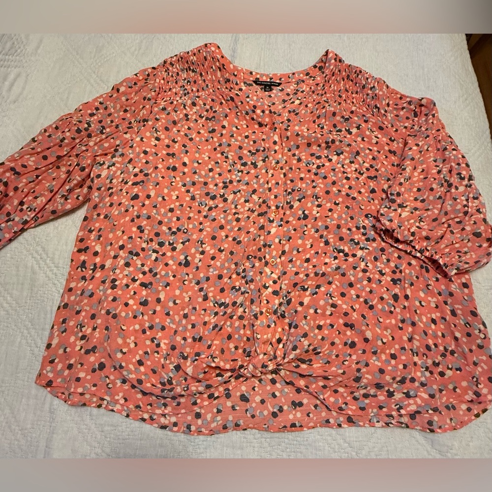 Zac & Rachel Coral Floral Blouse